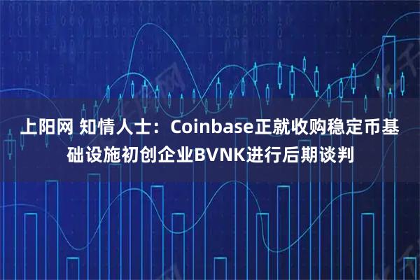 上阳网 知情人士：Coinbase正就收购稳定币基础设施初创企业BVNK进行后期谈判