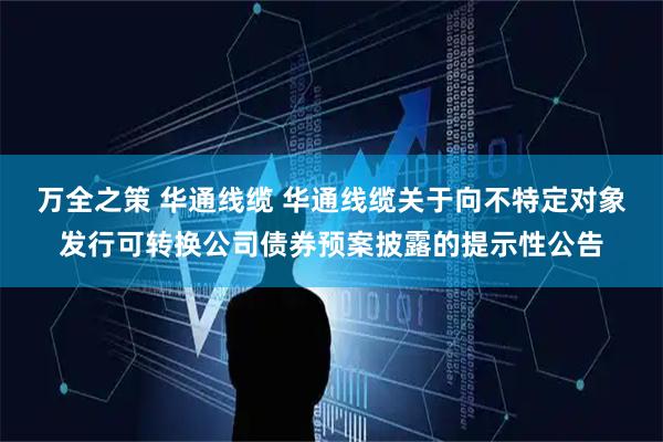 万全之策 华通线缆 华通线缆关于向不特定对象发行可转换公司债券预案披露的提示性公告